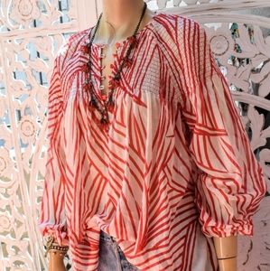 COPY - Tibi red and white swirl blouse size XS